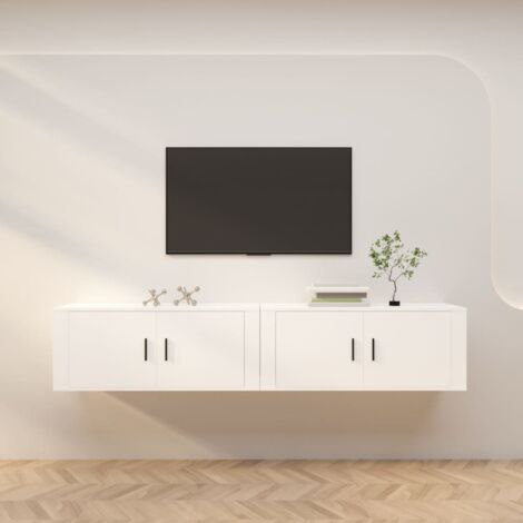 Meubles TV muraux 2 pcs blanc 100x34,5x40 cm vidaXL