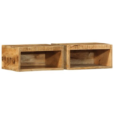 Meubles TV muraux 2 pcs bois de manguier massif brut vidaXL