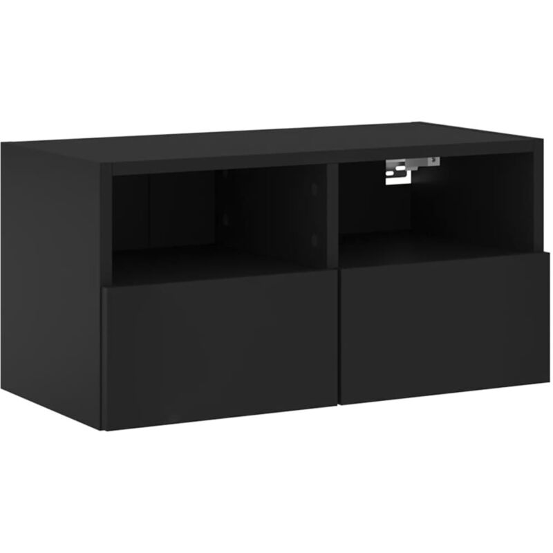 Vidaxl - Meuble tv mural noir 60x30x30 cm bois d'ingénierie