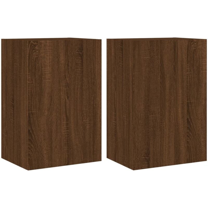 Vidaxl - Meubles tv muraux 2 pcs chêne marron 40,5x30x60 cm