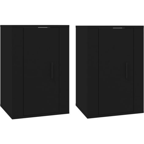 Meubles TV muraux 2 pcs Noir 40x34,5x60