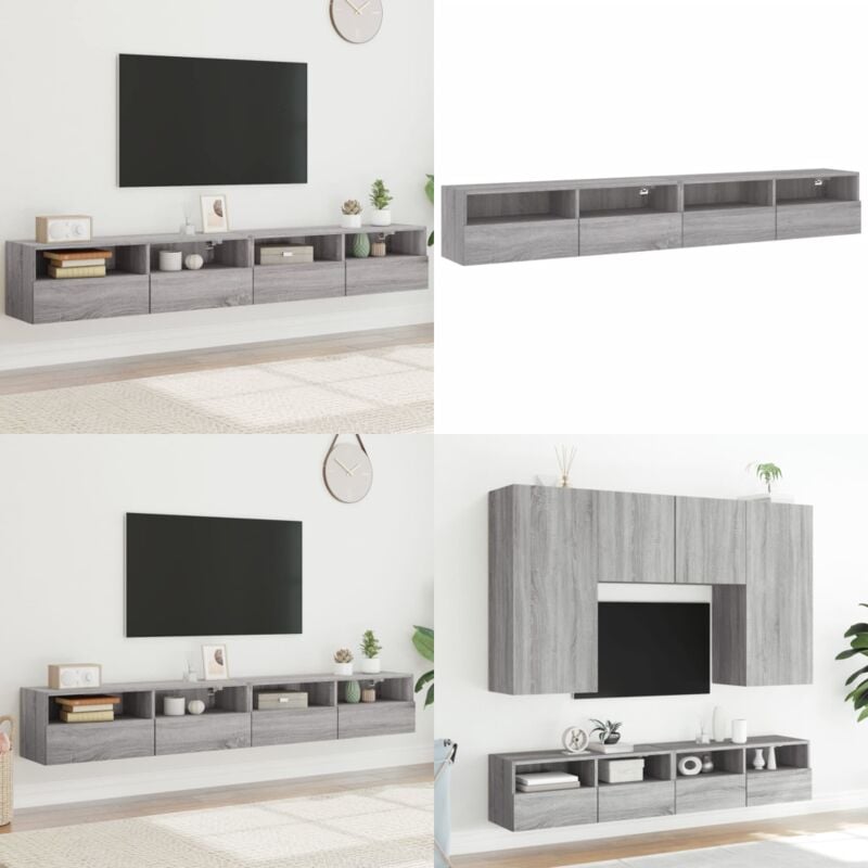 Vidaxl - Meubles tv muraux 2pcs sonoma gris 100x30x30 cm bois ingénierie - Meuble Tv Mural - Meuble Tv Flottant - Armoire Tv Murale - Rangement Tv