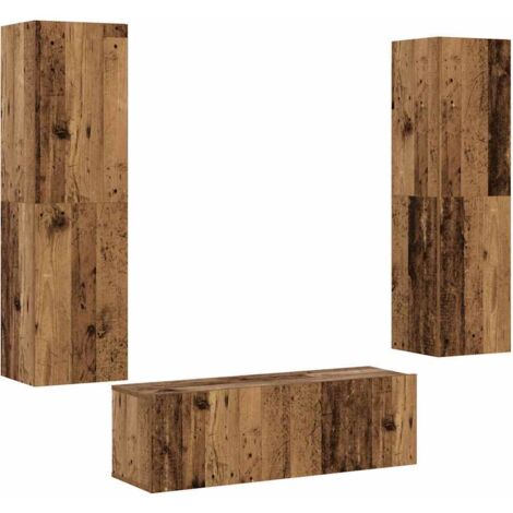 Meubles TV muraux 3 pcs，Banc TV，Armoire TV vieux bois bois d'ingénierie CFW230201