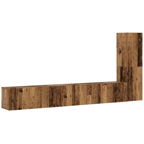Meubles TV muraux 3 pcs，Banc TV，Armoire TV vieux bois bois d'ingénierie CFW876915