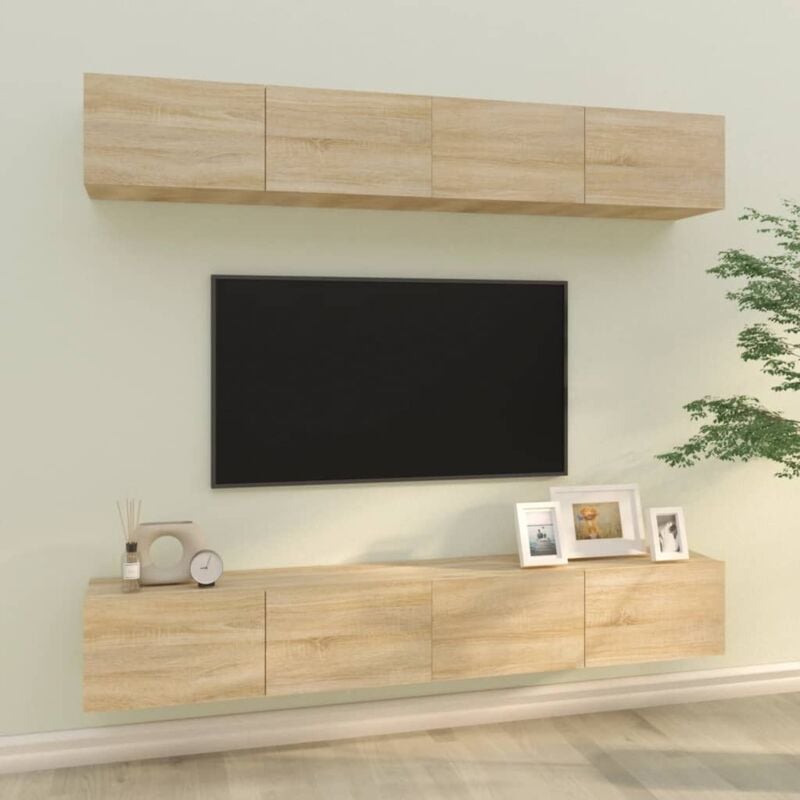 Vidaxl - Meubles tv muraux 4 pcs Chêne sonoma 100x30x30 cm