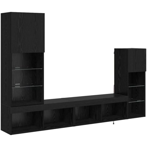 Meubles TV muraux 4 pcs Chêne noir Bois d'ingénierie vidaXL