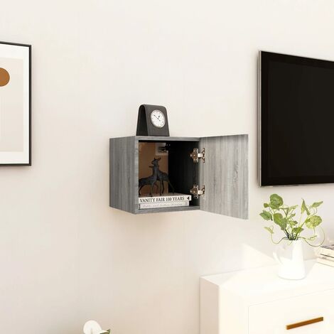 Meubles TV muraux 4 pcs pour Salon - Armoire TV Sonoma gris 30,5x30x30 cm BV803928 - BonneVie