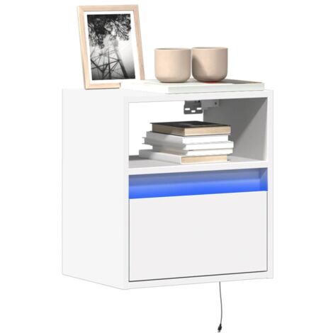 Meubles TV muraux à LED 2 pcs-Banc TV-Meuble Télé blanc 41x31x45 cm 255734