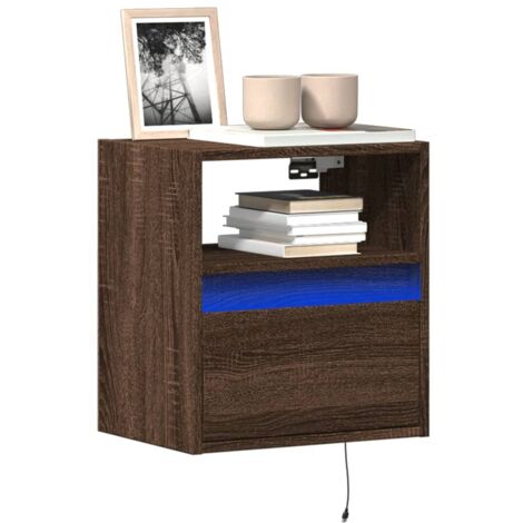 Meubles TV muraux à LED 2 pcs-Banc TV-Meuble Télé chêne marron 41x31x45 cm 431650