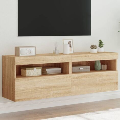 Meubles TV muraux à LED 2 pcs-Banc TV-Meuble Télé chêne sonoma 60x30x40 cm 667799