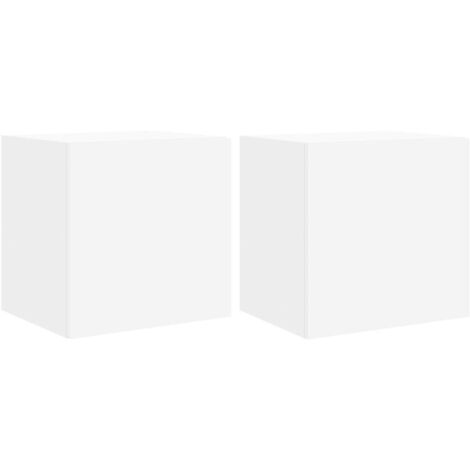 Meubles TV muraux avec lumières LED 2 pcs，Banc TV，Armoire TV blanc 40,5x35x40 cm CFW471390