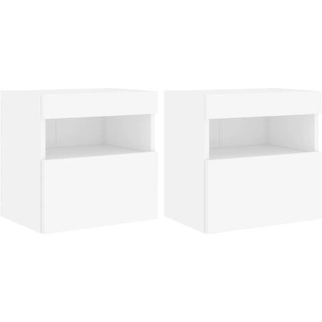 Meubles TV muraux avec lumières LED 2 pcs,Banc TV,Armoire TV blanc 40x30x40 cm CFW534243