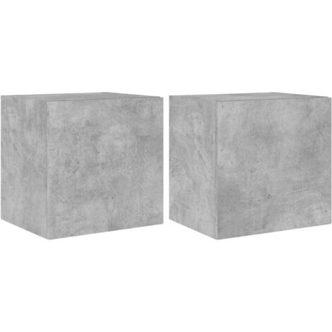 Meubles TV muraux et lumières LED 2 pcs,Banc TV,Armoire TV gris béton 40,5x35x40 cm CFW493560