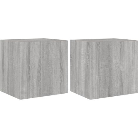 Meubles TV muraux et lumières LED 2 pcs,Banc TV,Armoire TV sonoma gris 40,5x35x40cm CFW271925