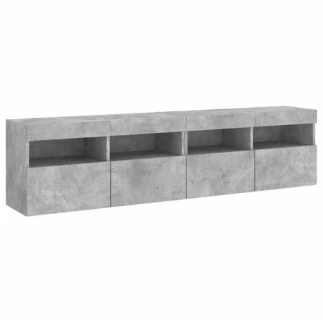 Meubles TV muraux et lumières LED 2pcs gris béton 80x30x40 cm vidaXL