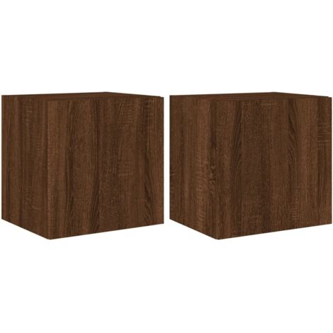 Meubles TV muraux lumières LED 2 pcs，Banc TV，Armoire TV chêne marron 40,5x35x40 cm CFW674260