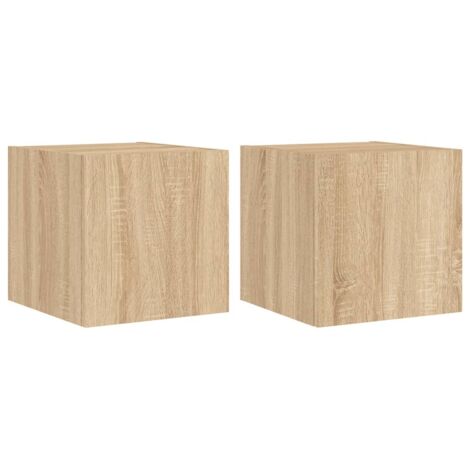 Meubles TV muraux lumières LED 2 pcs，Banc TV，Armoire TV chêne sonoma 30,5x35x30 cm CFW694005