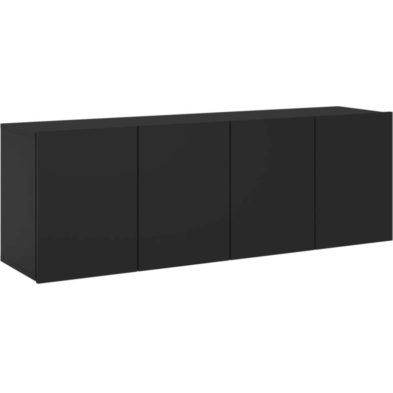 Meubles tv muraux multimédia étagère télévision buffet téléviseur salle à manger salon chambre 2 pièces 60 x 30 x 41 cm noir