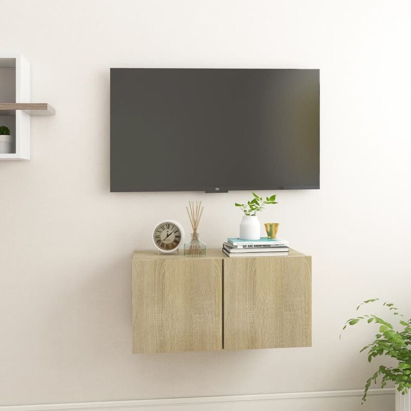 Vidaxl - Meuble tv suspendu Chêne sonoma 60x30x30 cm