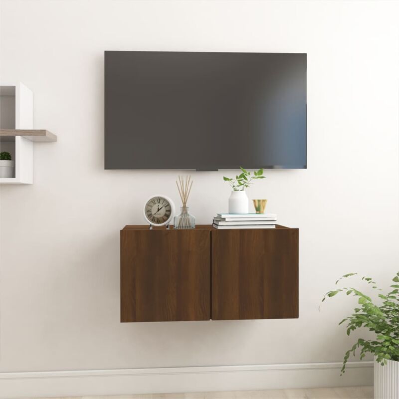 Vidaxl - Armoire tv suspendue Chêne marron 60x30x30 cm Bois d'ingénierie