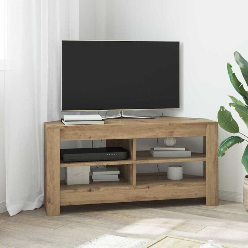 vidaXL MeubleTVd'Angle Chêne artisanal 102 x 40,5 x 45 cm