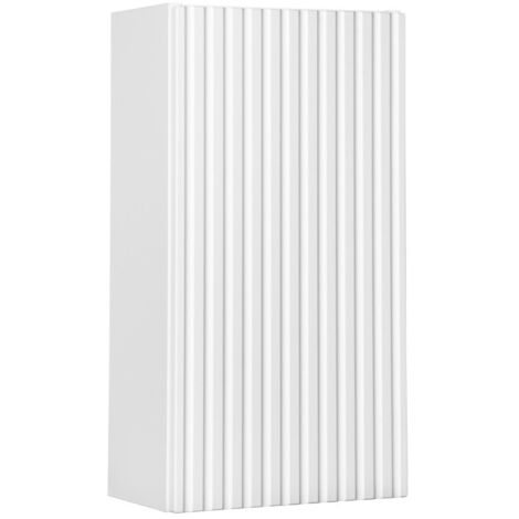 Meublorama – Meuble de rangement mural 1 porte – Blanc alpin mat – L30 × P18 × H57 cm – À suspendre – MDF et mélaminé pour entretien facile