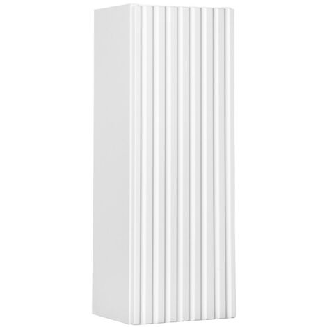 Meublorama – Meuble de rangement suspendu 1 porte – Blanc alpin mat – L20 × P18 × H57 cm – Panneaux MDF et mélaminés résistants à l'humidité