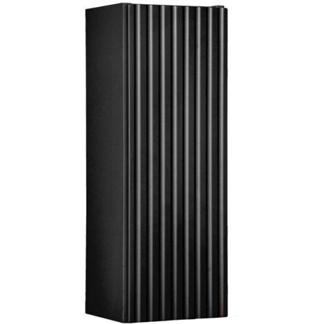 Meublorama – Meuble de salle de bain mural 1 porte noir mat – Dimensions L20 × P18 × H57 cm – Résistant à l'humidité – Pose suspendue