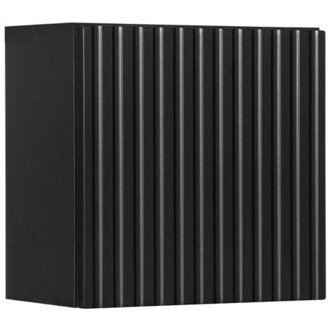 Meublorama – Meuble haut de salle de bain 1 porte noir mat – L30 × P18 × H30 cm – À suspendre – MDF et panneaux mélaminés résistants à l'humidité