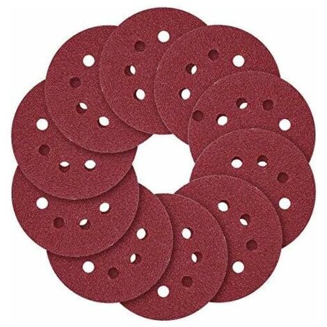 Meule, 5 (125 mm) Anse à 8 trous, 40 60 80 100 120 150 180 240 320 400 600 800 (paquet de 120)