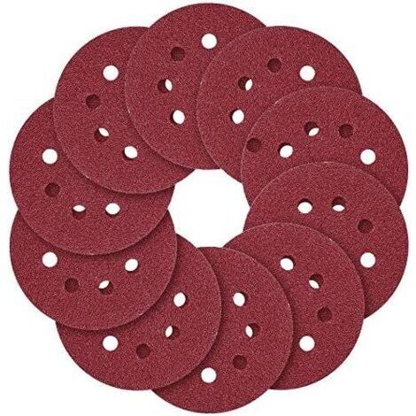Meule, 5" (125 mm) Anse à 8 trous, 40 60 80 100 120 150 180 240 320 400 600 800 (paquet de 120)