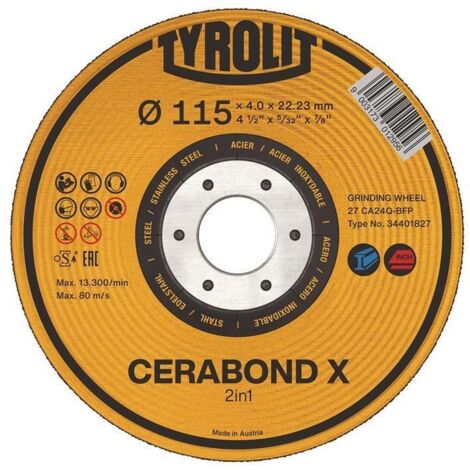 Meule à ébarber CERABOND X D178xS7 mm contre-coudé INOX/acier perçage 22,23 mm T (Par 5)