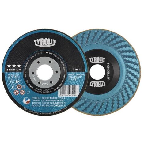 Meule à ébarber RONDELLER® D178xS mm Körnung 24 contre-coudé INOX/acier perçage 22,23 mm