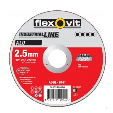 Meule à tronçonner INDUSTRIAL LINE - Ø 125 mm - Épaisseur 1 mm - FLEXOVIT