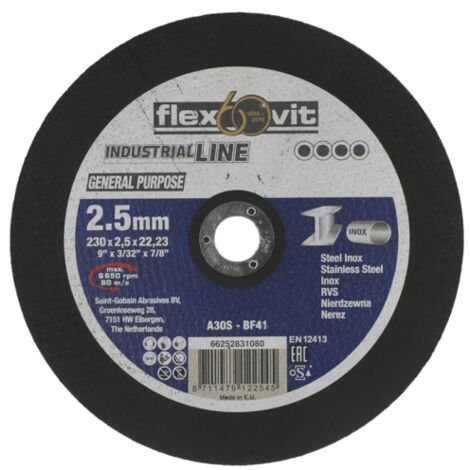 Meule à tronçonner INDUSTRIAL LINE General Purpose - Ø 230 mm - Épaisseur 2.5 mm - FLEXOVIT