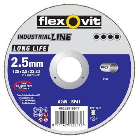 Meule à tronçonner INDUSTRIAL LINE LONG LIFE - Ø 230 mm - Épaisseur 2 mm - FLEXOVIT