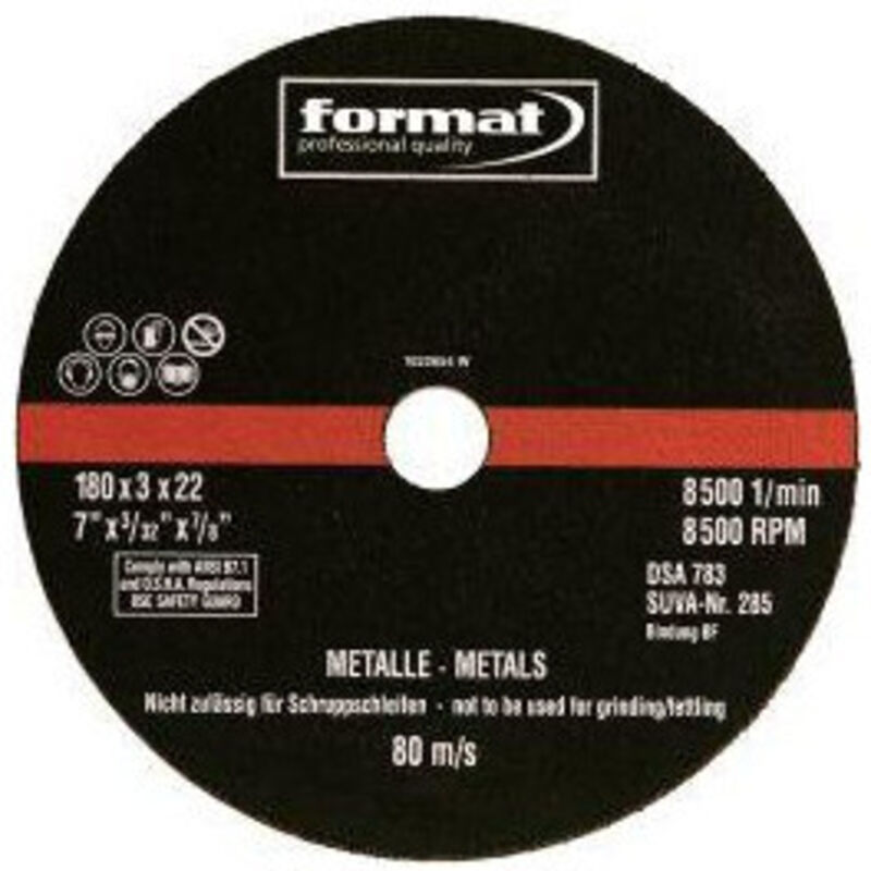 Disque de coupe droit pour Acier 230x1.9mm