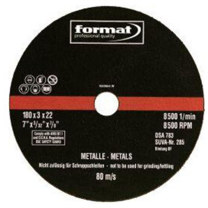 Format - Disque de coupe droit pour Acier 230x3mm