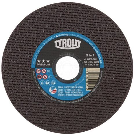 Meule à tronçonner PREMIUM 41 - Ø 125 mm - Épaisseur 1.6 mm - TYROLIT