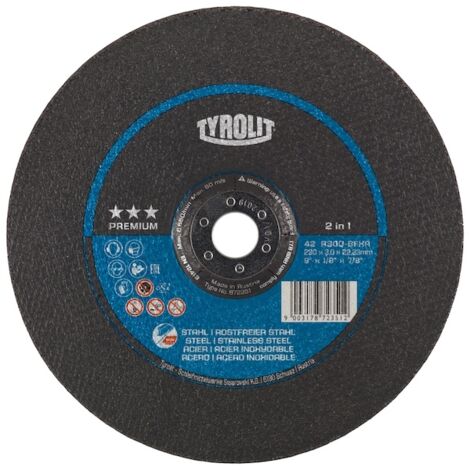 Meule à tronçonner PREMIUM 42 - Ø 230 mm - Épaisseur 3 mm - TYROLIT