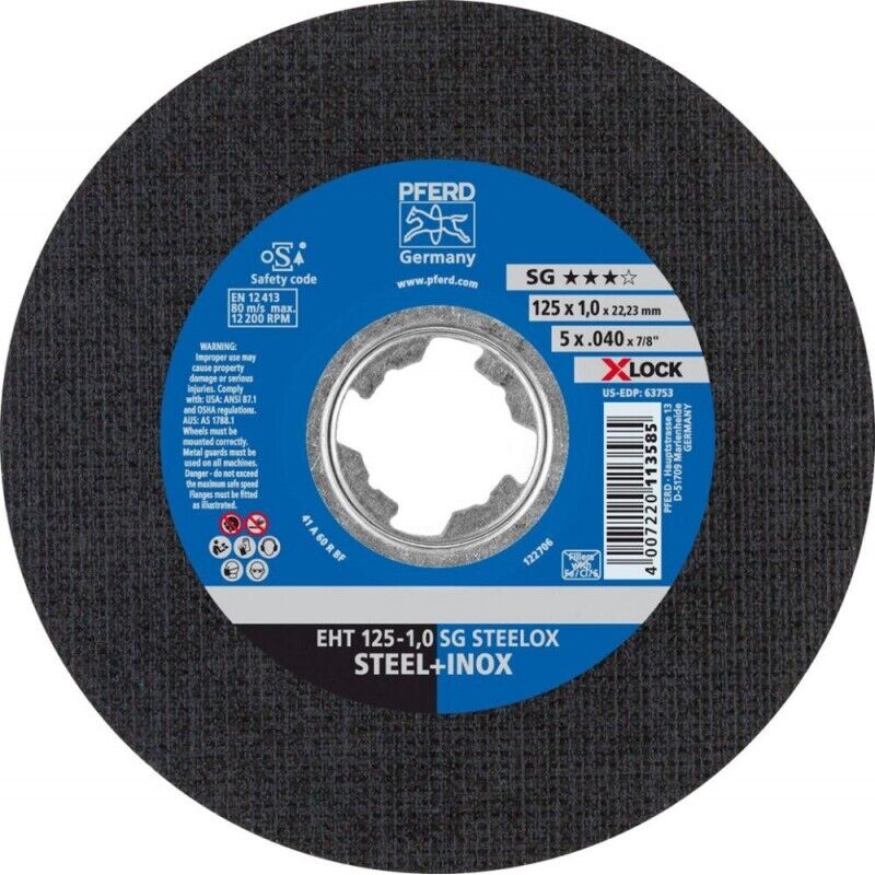 Disque de coupe sg x-lock steelox 125x24mm Pferd