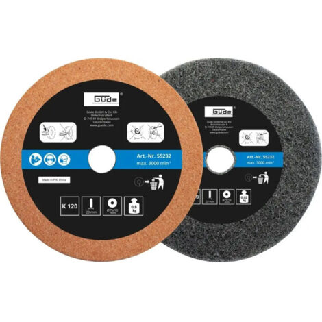 Meule abrasive 75 x 10 x 20 mm - Grain 120 + 400 pour touret G55231