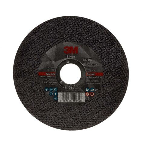 Meule abrasive, Dia. 125mm 3M, grain P120, Oxyde d'aluminium, 12000tr/min ( Prix pour Boîte de 25 )