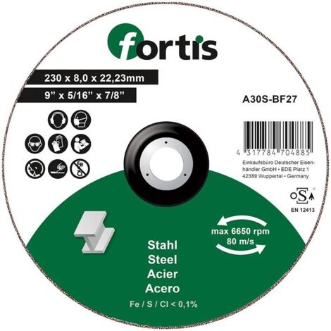 Meule Acier 230 x 80mm FORTIS
