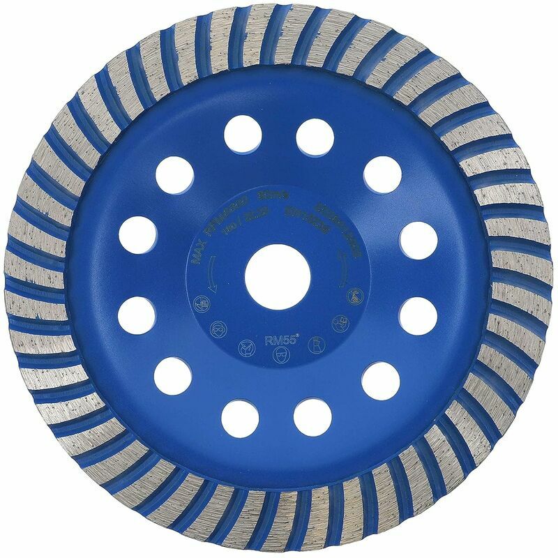 Meule boisseau diamantée 180 mm x 22,2 mm en éventail qualité professionn pour béton, pierre natur, maçonnerie, chape, plateau de ponçage universel