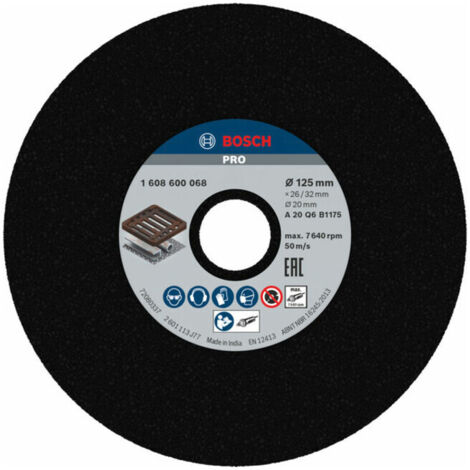 Meule Bosch pour meuleuses droites 125 mm, 20 mm, 20