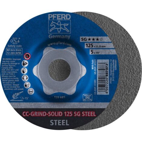 Meule CC-GRIND®-SOLID, SG-STEEL, Ø : 125 mm, Vitesse max. 12200 tr/mn 1 piece