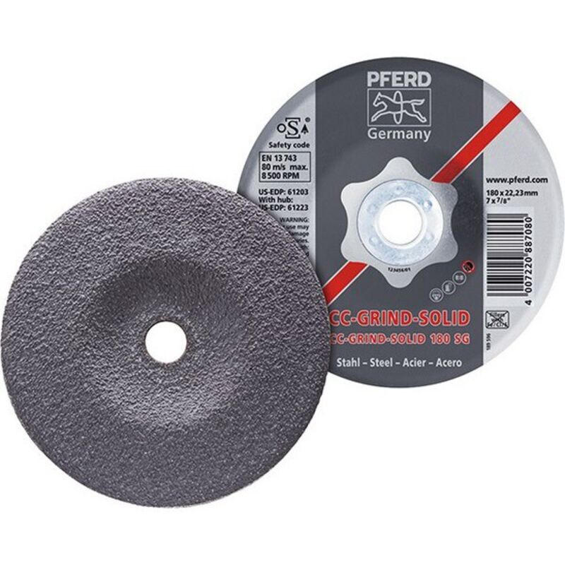 Pferd - Meule cc-grind®-solid, sg-steel, ø : 125 mm, Vitesse max. 12200 tr/mn