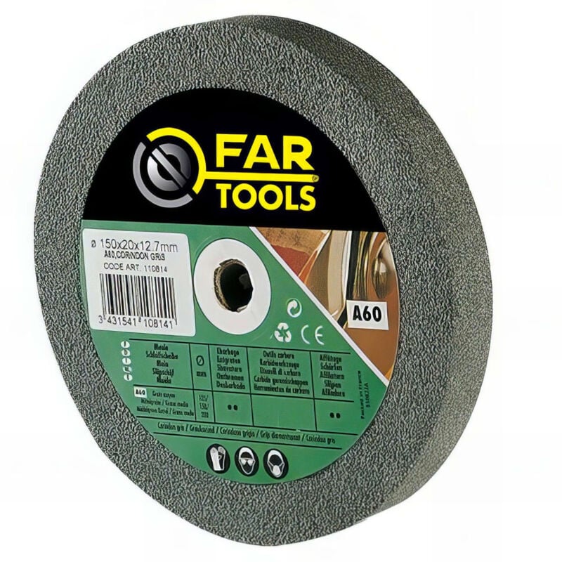 Fartools - Meule d. 150 x Al. 12,7 x ép. 20 mm Gr 60 - Corindon gris - 110814