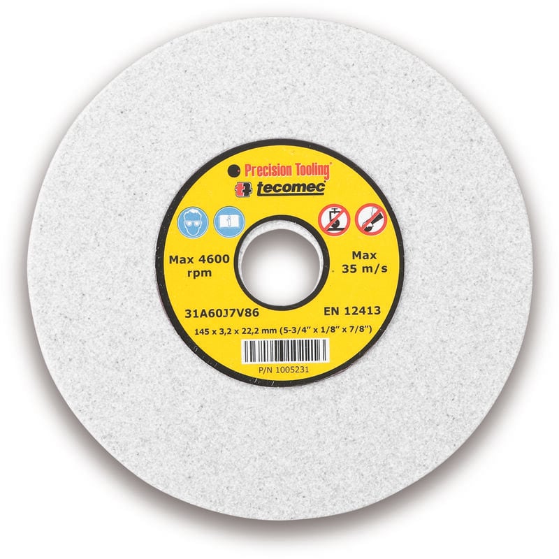 Meule d'affûtage TECOMEC 145X22,2X3,2mm.Qualité DURE.